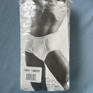Vtg 1994 Calvin Klein COTTON Traditional Full Rise Brief Set Of 3‎ Sz 40 White